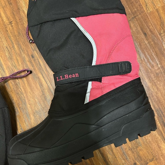 L.L. Bean Girl’s Snow Wool Lined Black Pink Size 7 - Picture 4 of 8